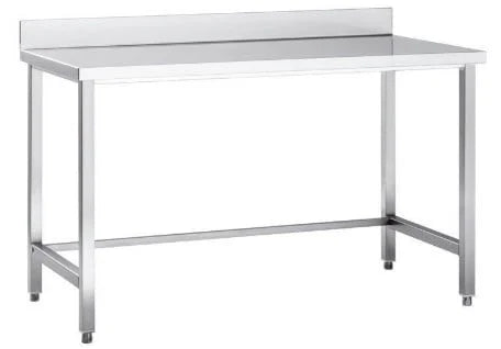 Edelstahl Arbeitstisch Eco 12x6 ohne Grundboden mit Aufkantung