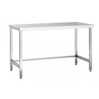 Table de travail en inox Eco 12x7 sans tablette inférieure