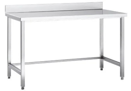Table de travail en inox Eco 14x6 sans tablette inférieure avec dosseret