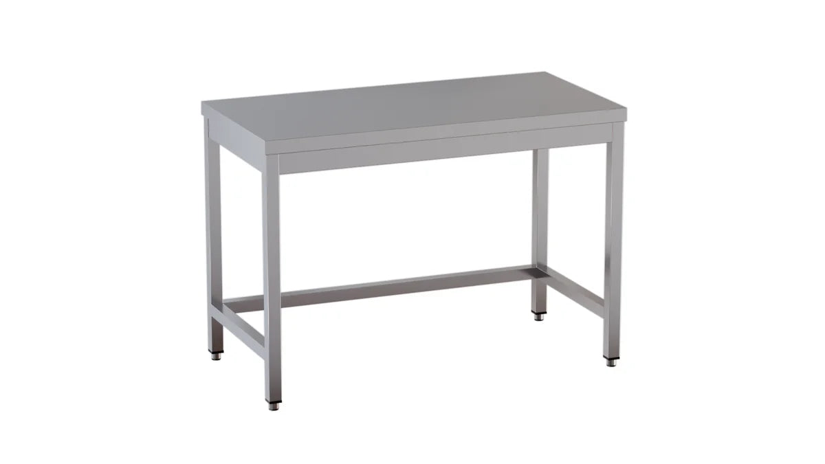 Edelstahl Arbeitstisch Eco 18x6 ohne Grundboden
