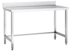 Edelstahl Arbeitstisch Eco 18x7 ohne Grundboden mit Aufkantung