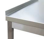 Edelstahl Arbeitstisch Profi 800 x 600 mm - mit Grundboden und Aufkantung