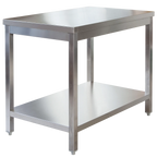 Edelstahl Arbeitstisch Profi 1200 x 600 mm - mit Grundboden