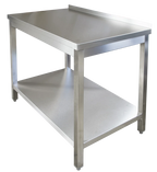 Edelstahl Arbeitstisch Profi 1200 x 700 mm - mit Grundboden und Aufkantung