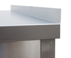 Edelstahl Arbeitstisch Profi 1200 x 700 mm - mit Grundboden und Aufkantung