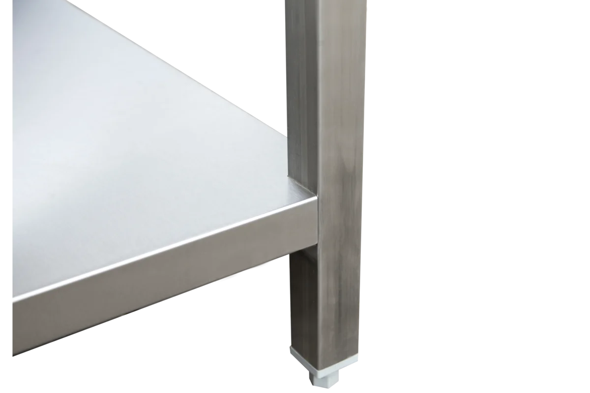 Edelstahl Arbeitstisch Profi 1200 x 700 mm - mit Grundboden und Aufkantung