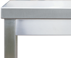 Edelstahl Arbeitstisch Profi 1200 x 700 mm - mit Grundboden und Aufkantung