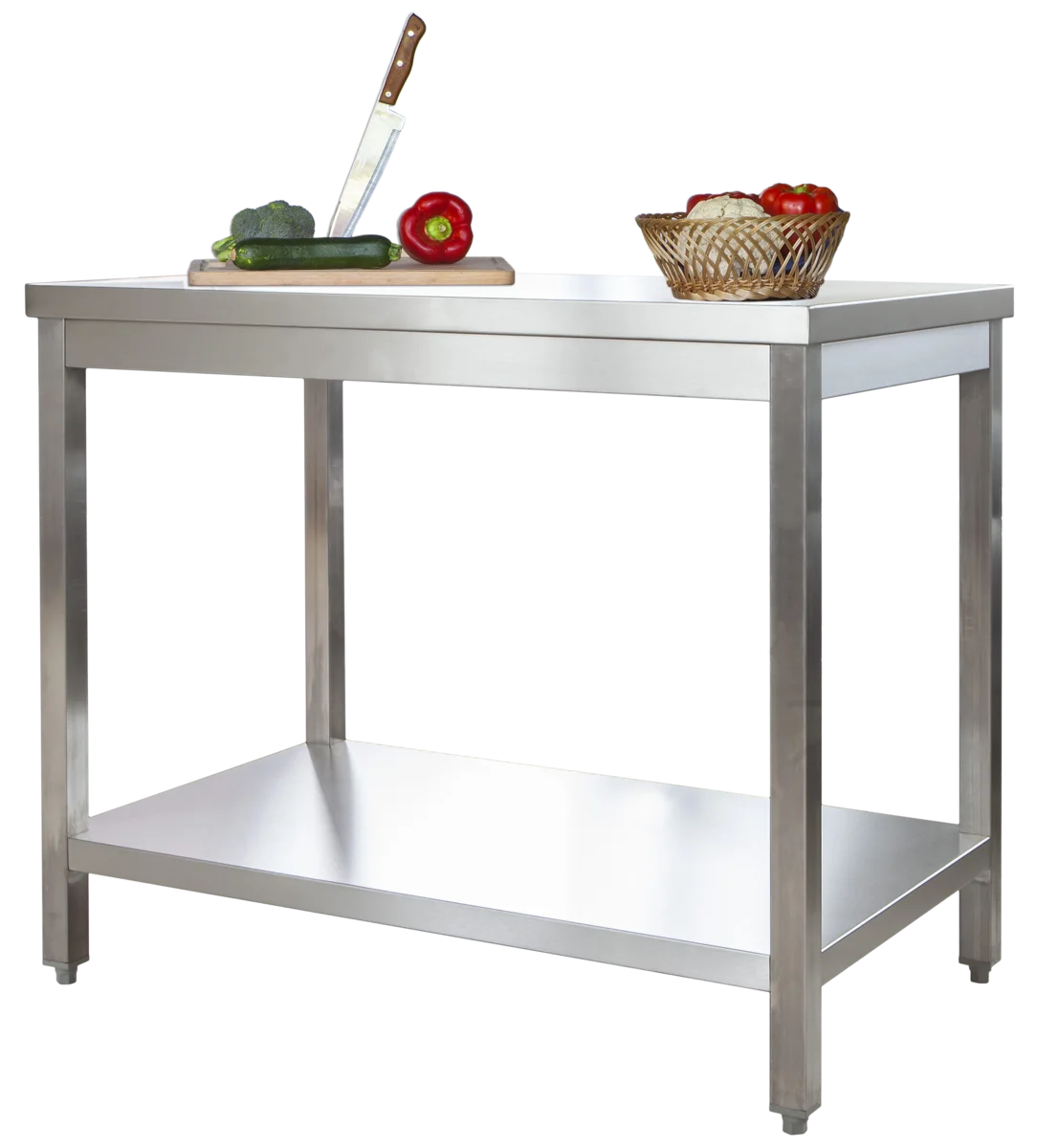 Edelstahl Arbeitstisch Profi  1800 x 600 mm - mit Grundboden