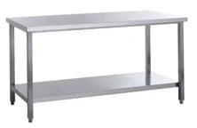 Edelstahl Arbeitstisch Eco 7x7 mit Grundboden