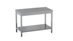 Edelstahl Arbeitstisch Eco 14x6 mit Grundboden