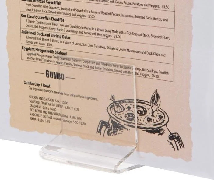 Porte-menu en plexiglas Olympia