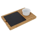 Plat de présentation en ardoise naturelle Olympia 130x130mm (Lot de 4)