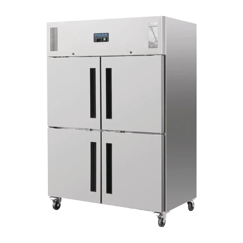 Polar Serie G Gefrierschrank Edelstahl mit geteilten Türen 1200L
