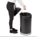 Bolero Poubelle ouverte noire 40L en acier
