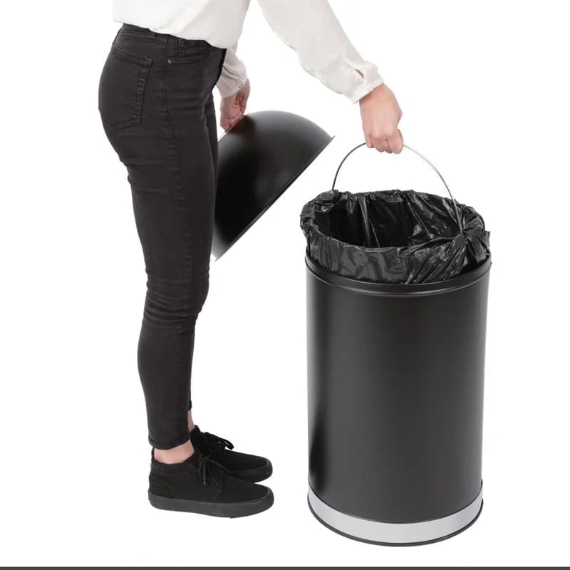 Bolero Poubelle ouverte noire 40L en acier
