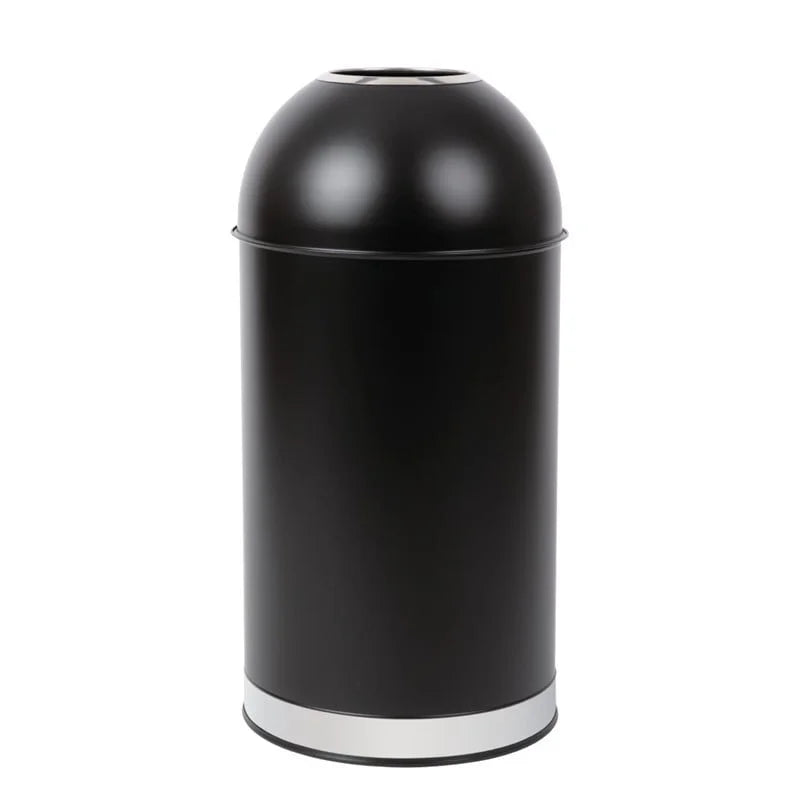 Bolero Poubelle ouverte noire 40L en acier