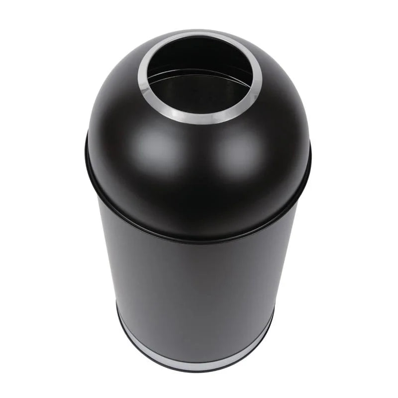 Bolero Poubelle ouverte noire 40L en acier