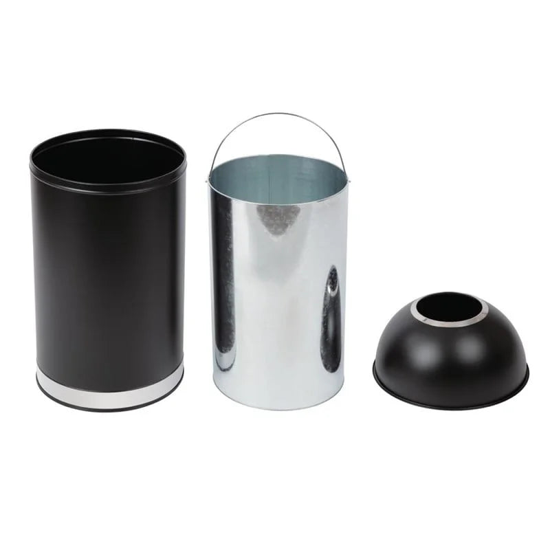 Bolero Poubelle ouverte noire 40L en acier