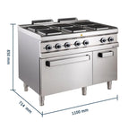 Elektroherd Serie 700 - 110/70 mit Elektrobackofen - 6 quadratische Kochfelder - 20,9 kW