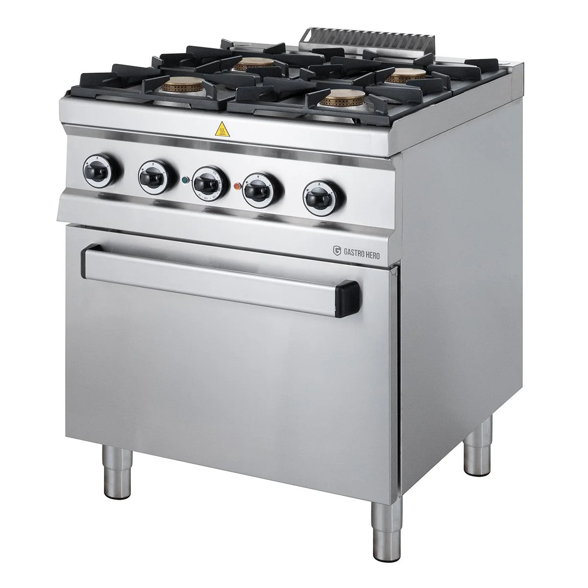 Gasherd Serie 700 - 70/70 mit Elektrobackofen, Umluft  - 4 Kochstellen - 30,6 kW