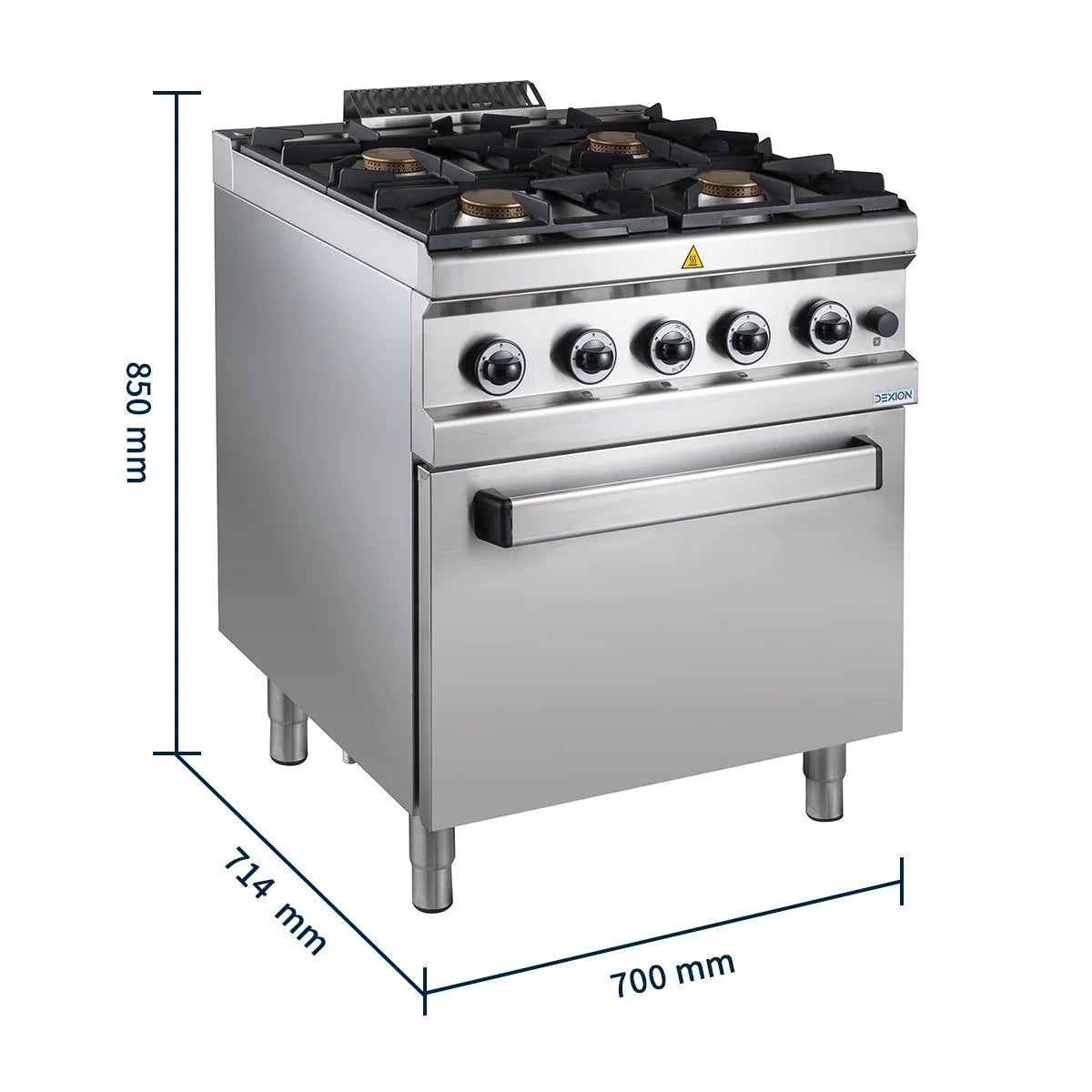 Gasherd Serie 700 - 70/70 mit Gasbackofen - 4 Kochstellen - 34 kW