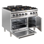 Gasherd Serie 700 - 110/70 mit Gasbackofen - 6 Kochstellen - 48 kW