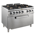 Gasherd Serie 700 - 110/70 mit Gasbackofen - 6 Kochstellen - 42 kW
