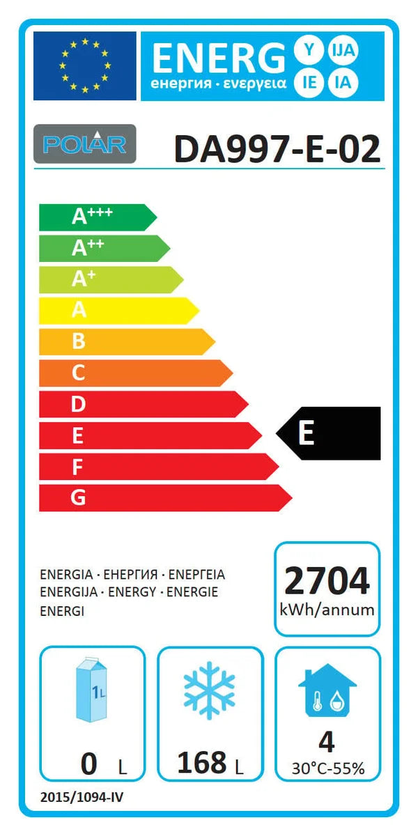 Polar Série U Table réfrigérée et de congélation sous-comptoir avec 2 tiroirs 6x GN1/1