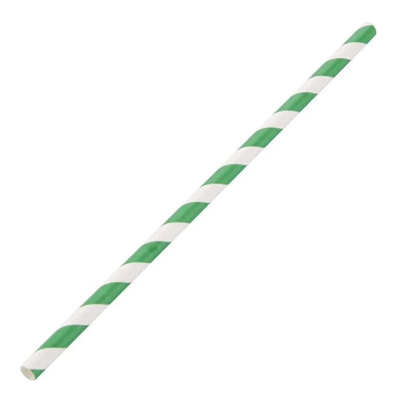 Fiesta Green Papiertrinkhalme 210 mm - weißgrün - 250 Stk