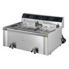 Elektro-Doppel-Fritteuse Profi - 12+12 Liter mit Ablasshahn, 400 V