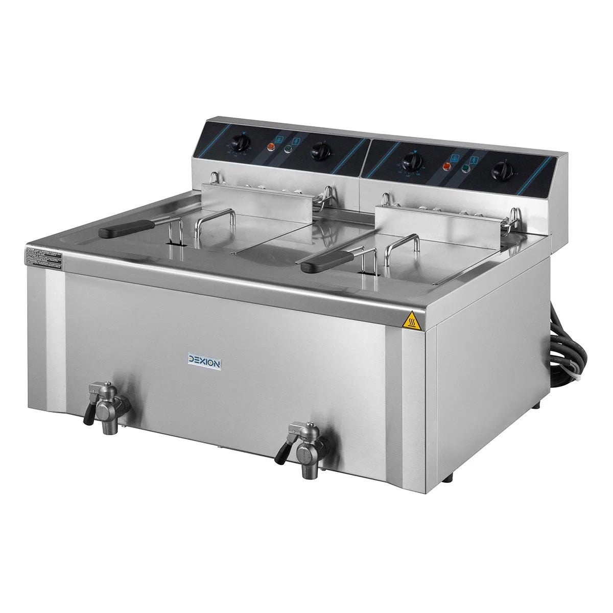 Elektro-Doppel-Fritteuse Profi - 12+12 Liter mit Ablasshahn, 400 V