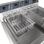 Elektro-Doppel-Fritteuse Profi - 12+12 Liter mit Ablasshahn, 400 V