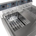 Elektro-Doppel-Fritteuse Profi - 12+12 Liter mit Ablasshahn, 400 V