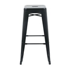 Bolero tabourets de bar bistro hauts en acier noirs - lot de 4