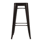 Bolero tabourets de bar bistro hauts en acier noirs - lot de 4