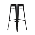 Bolero tabourets de bar bistro hauts en acier noirs - lot de 4