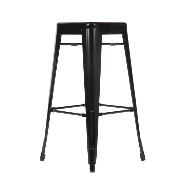 Bolero tabourets de bar bistro hauts en acier noirs - lot de 4