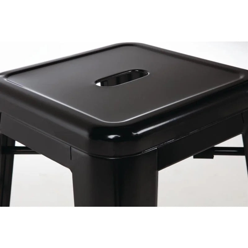 Bolero tabourets de bar bistro hauts en acier noirs - lot de 4