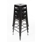 Bolero tabourets de bar bistro hauts en acier noirs - lot de 4