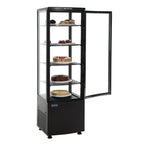 Vitrine réfrigérée Polar 235 noire - avec porte vitrée bombée