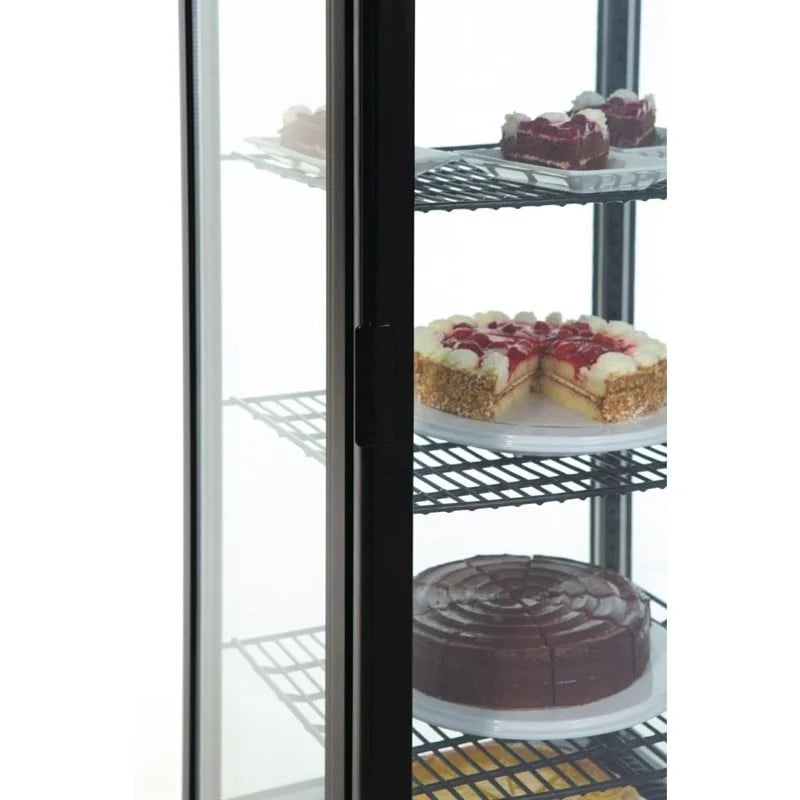 Vitrine réfrigérée Polar 235 noire - avec porte vitrée bombée