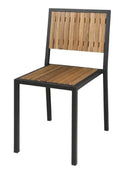 Chaises Bolero en acier et bois d’acacia sans accoudoirs - lot de 4