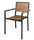 Chaises Bolero en acier et bois d’acacia avec accoudoirs - lot de 4