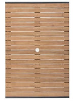 Table rectangulaire en acier et bois d’acacia Bolero 1200x800 mm