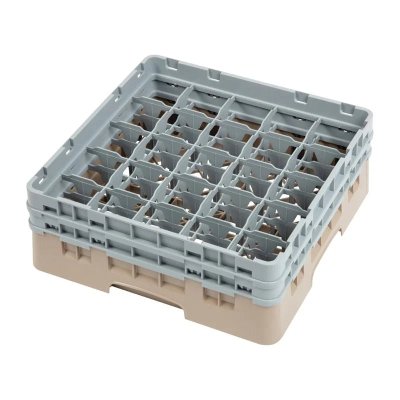 Cambro Panier lave-verres beige à 25 compartiments hauteur max. des verres 13,3 cm