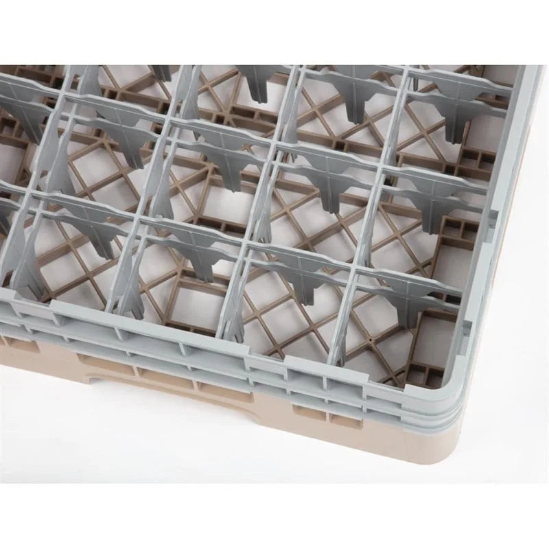 Cambro Panier lave-verres beige à 25 compartiments hauteur max. des verres 13,3 cm