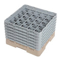 Cambro Panier lave-verres beige à 25 compartiments hauteur max. des verres 29,8 cm