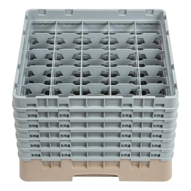 Cambro Panier lave-verres beige à 25 compartiments hauteur max. des verres 29,8 cm