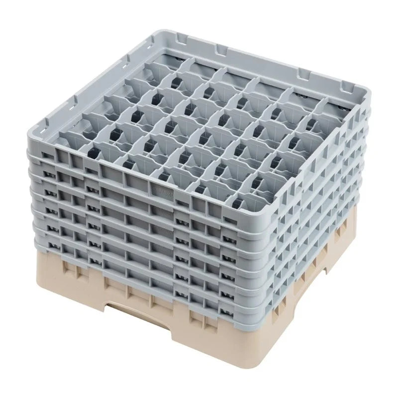 Cambro Panier de lavage pour verres beige avec 36 compartiments hauteur de verre max 29,8cm