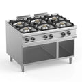 Cuisinière à gaz Série 900 - 120/90 avec soubassement ouvert - 6 feux - 33 kW
